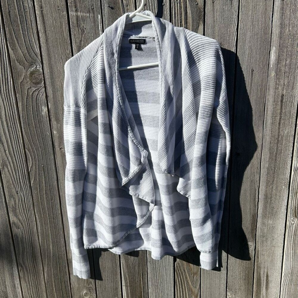 Express cardigan long sleeve waterfall sides size small petite